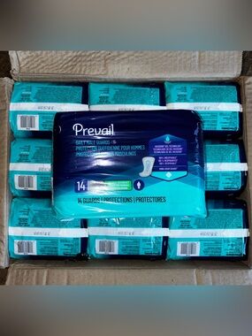 Case of Prevail Daily Male Guards- 14 count pack. 9 packs in case.